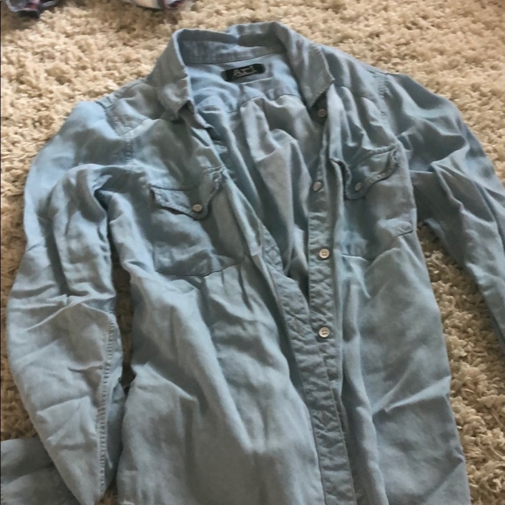 Blue denim like flannel